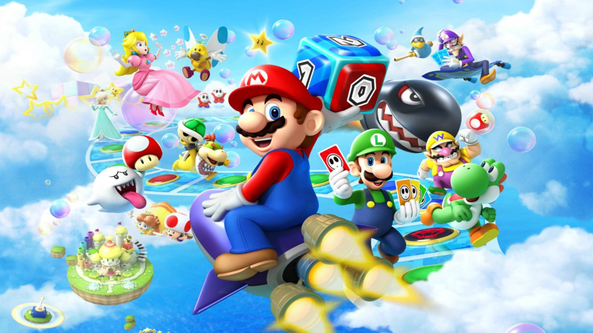 Mario Riding Rocket Super Mario Bros Wallpaper