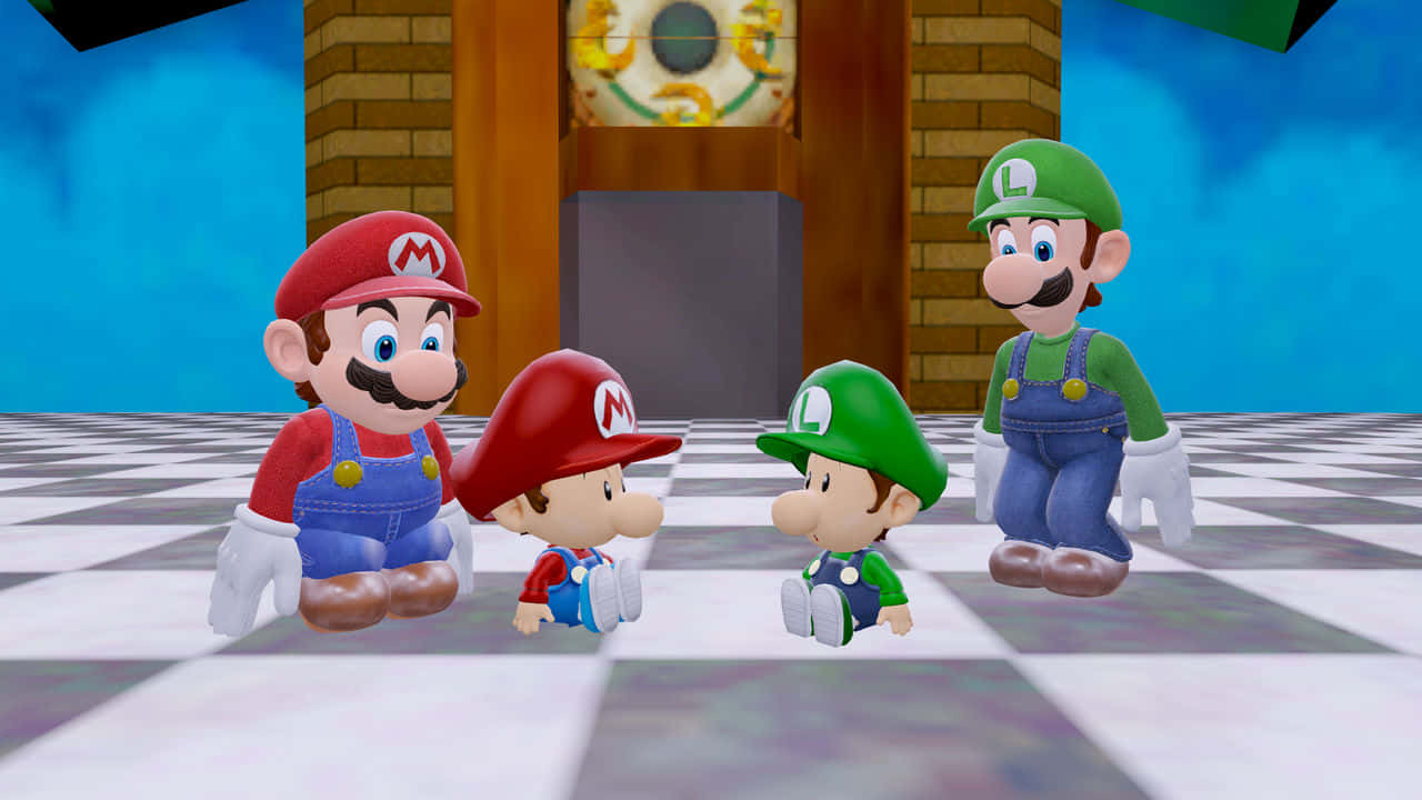 Mario Et Luigi Avec Leurs Versions Bébés Fond d'écran