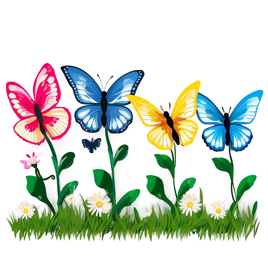 Mariposas In Meadow Png Jvw3 PNG