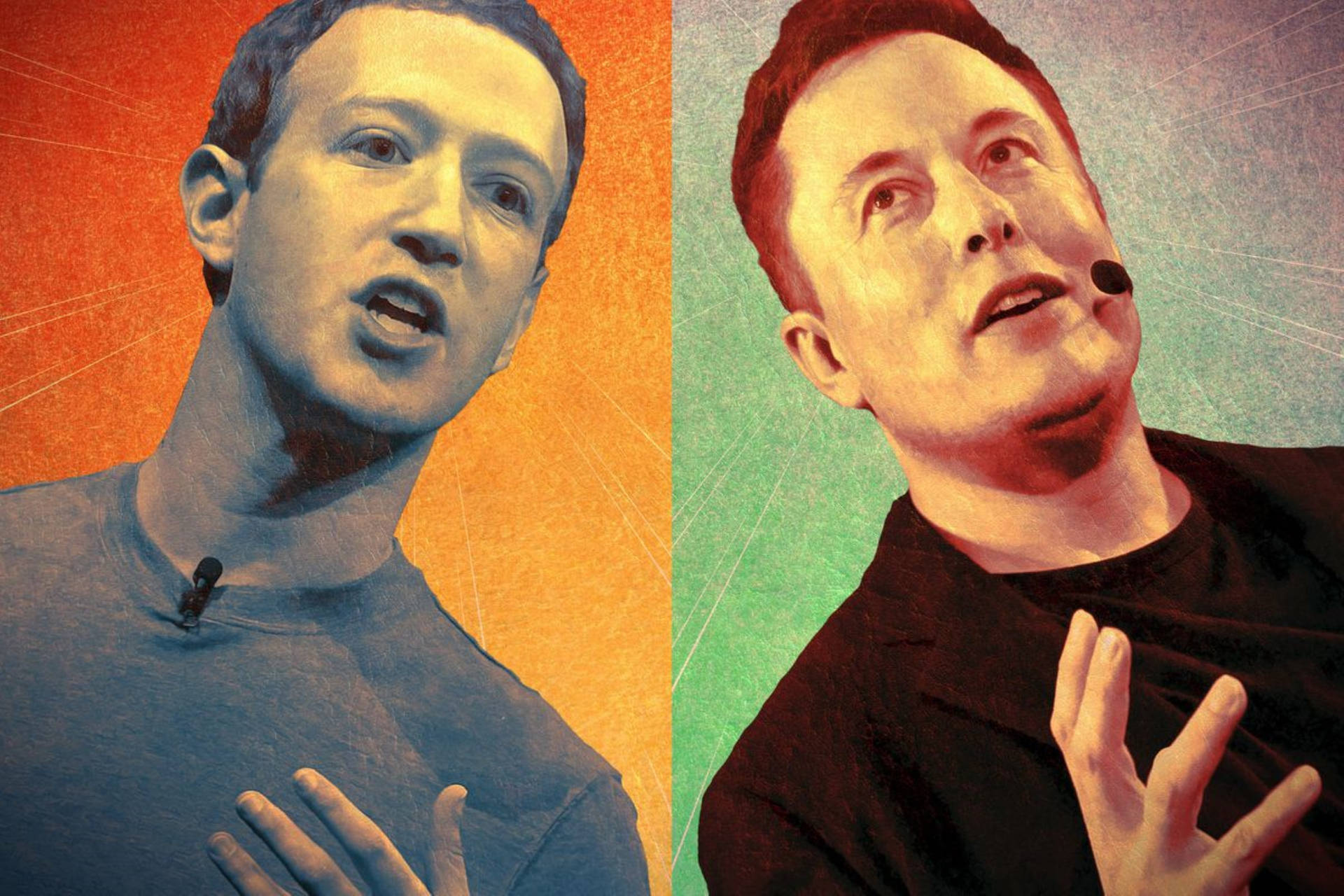 Mark Zuckerberg Och Elon Musk Wallpaper