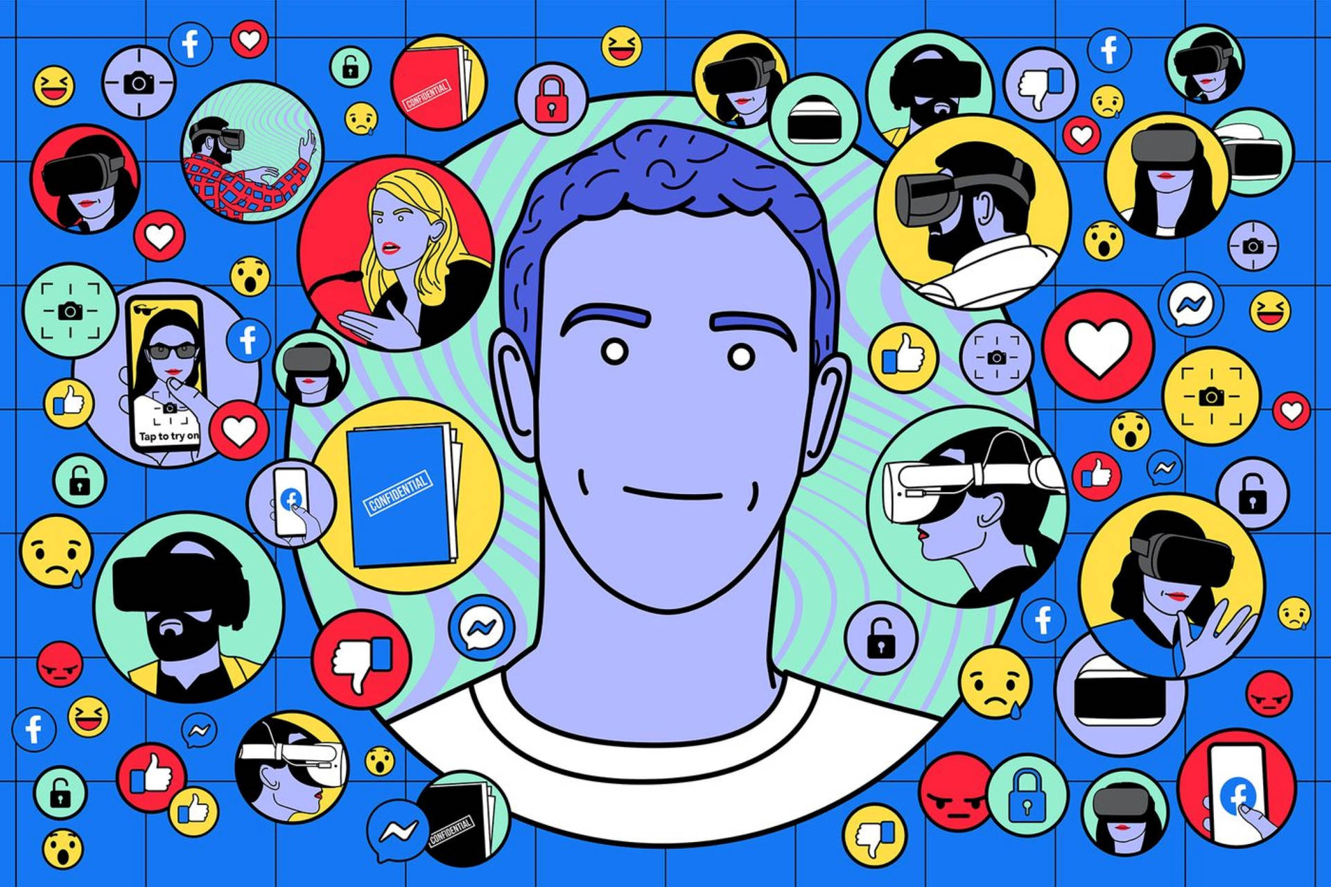 Mark Zuckerberg Facebook Kunst Tapet Wallpaper