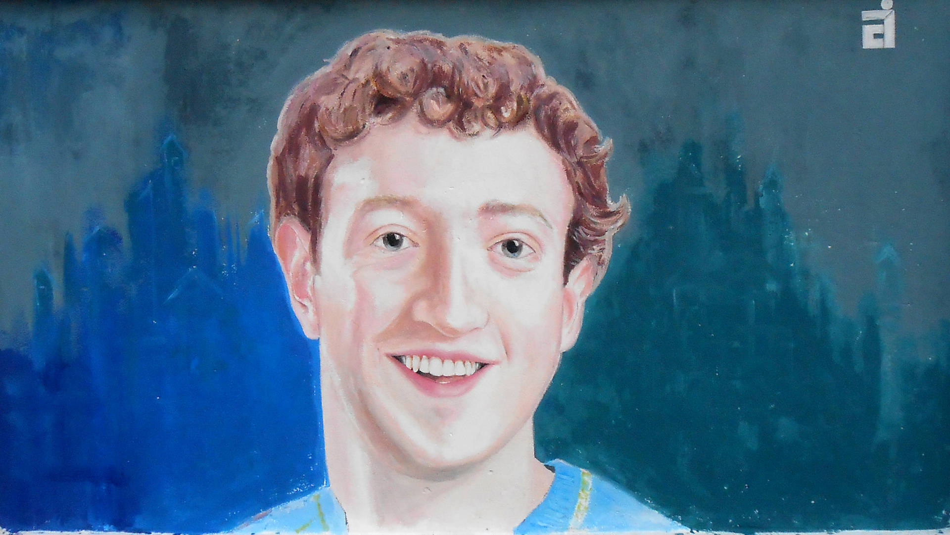 Markzuckerberg Pintura Em Arte De Fundo De Tela. Papel de Parede