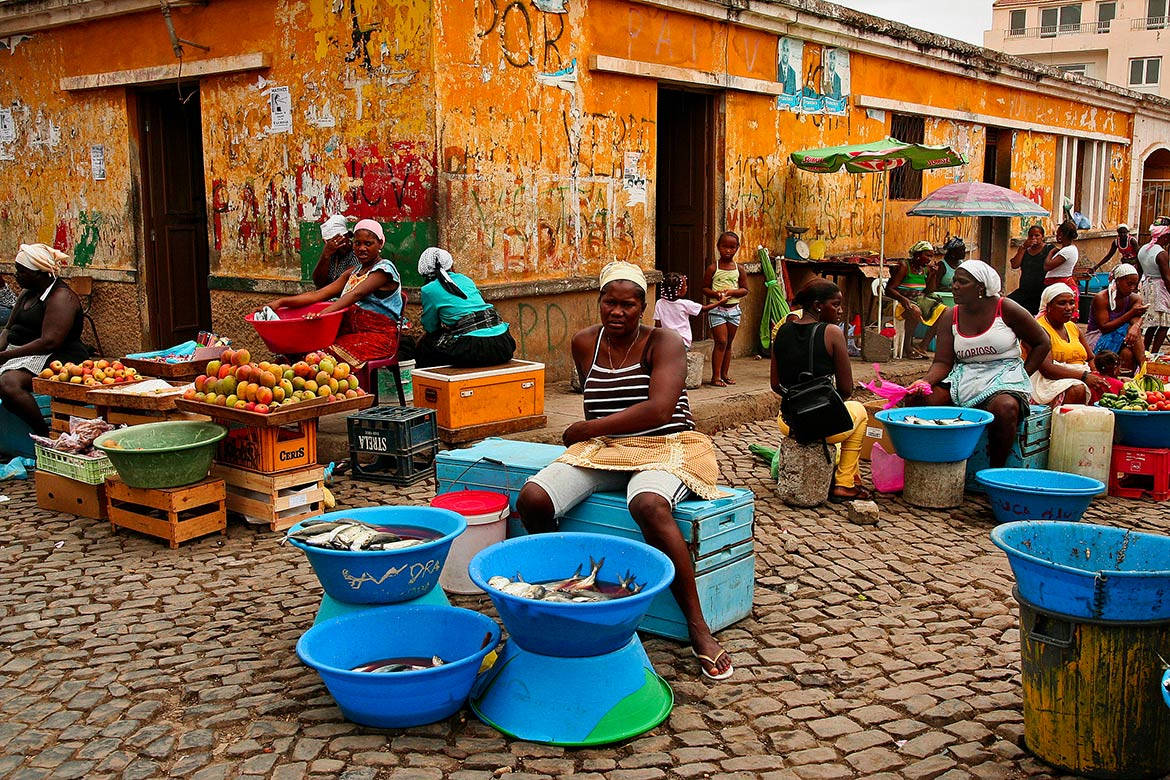 Market In Cape Verde Background