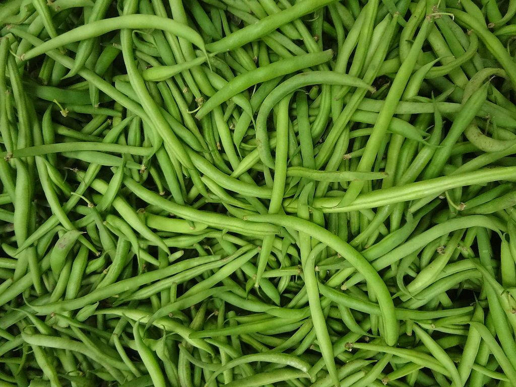 Marknadsförpile Green Beans Som Dator- Eller Mobilbakgrund. Wallpaper