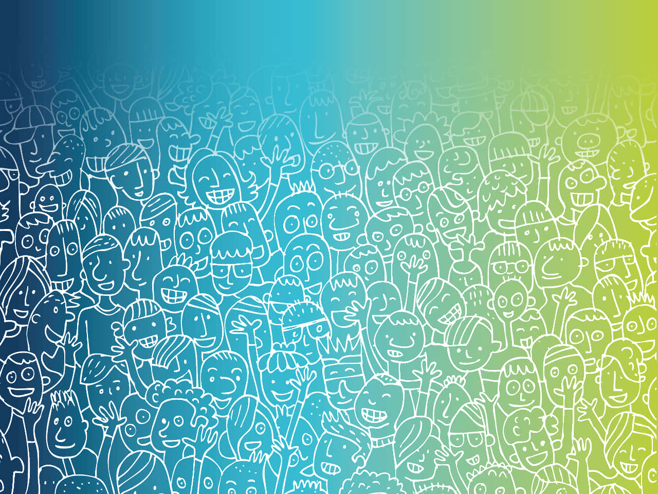 Marketing Crowd Blue Green Wallpaper