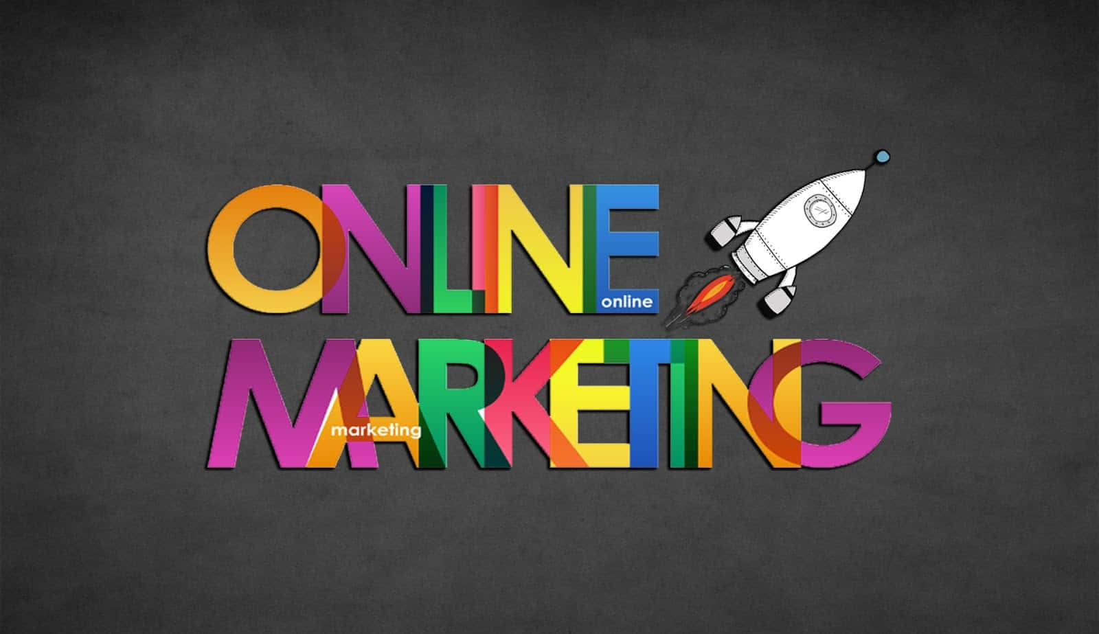 Online Marketing - A Colorful Logo With The Word Online Wallpaper