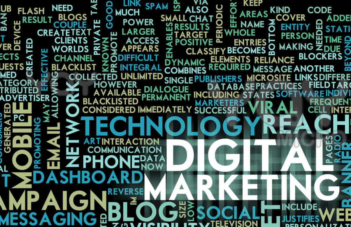 Digital Marketing Word Cloud Concept - Stock Photo Wallpaper