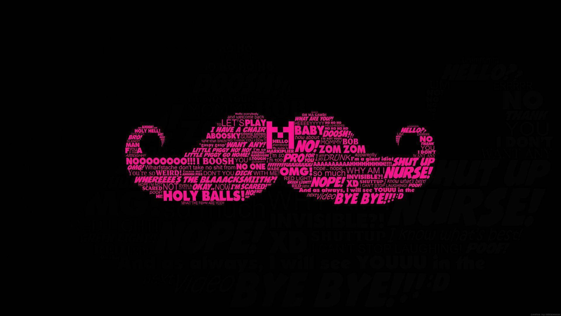 Markiplier Pink Moustache Wallpaper