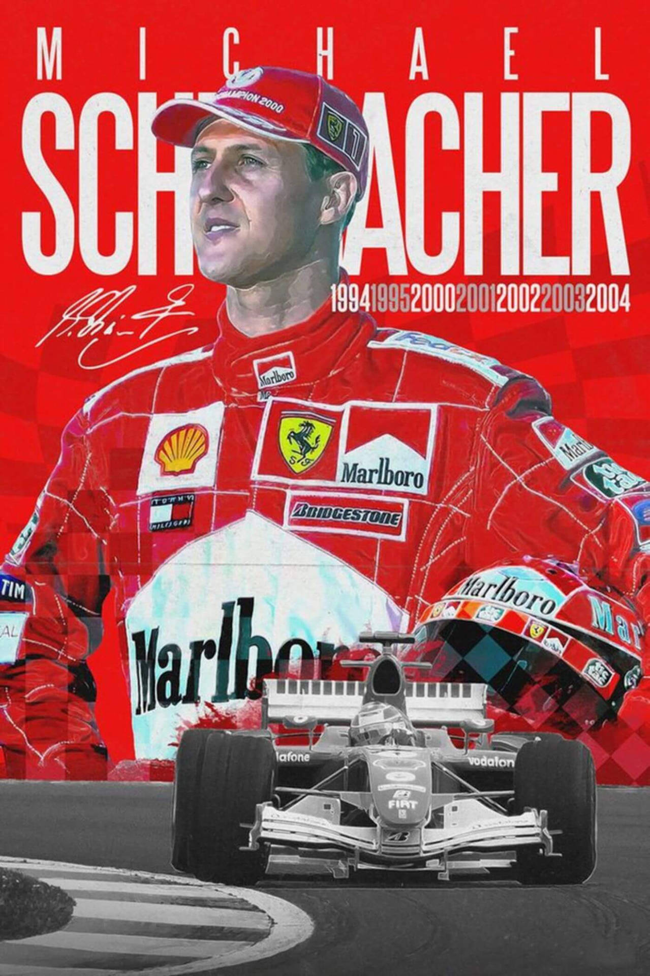 Marlborosuit Michael Schumacher Teléfono Fondo de pantalla