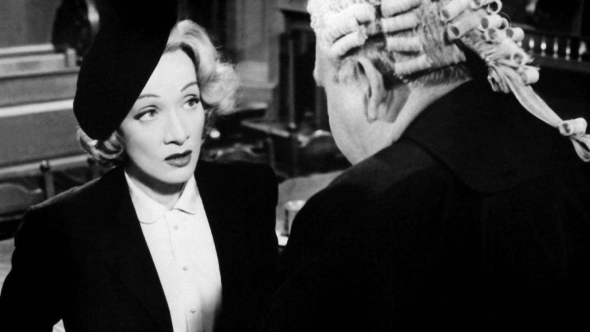 Marlene Dietrich Vidne Til Anklagemyndigheden Wallpaper