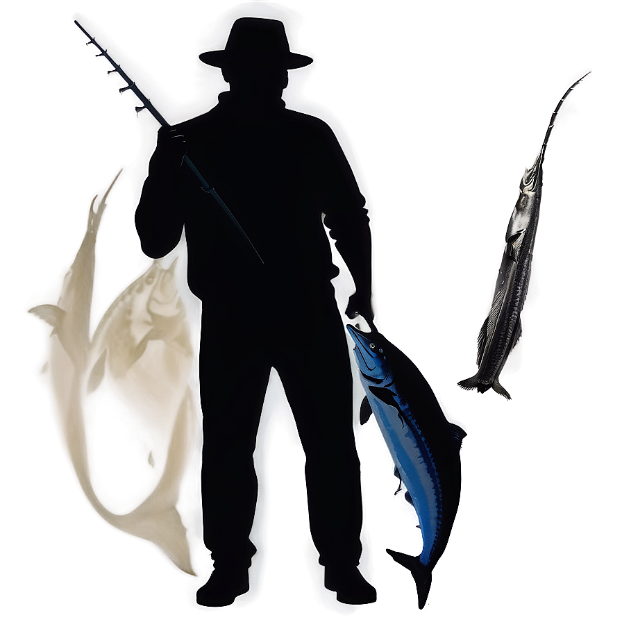 Marlin Fisherman Silhouette Png Xpk PNG