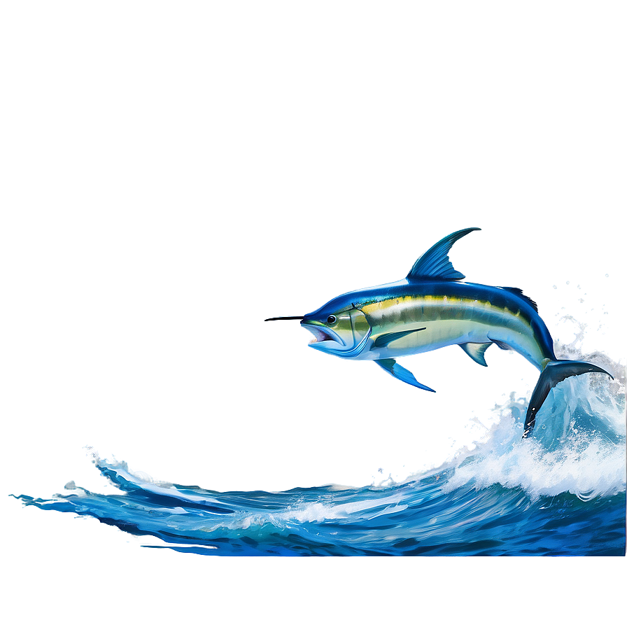 Marlin In Ocean Wave Png 06242024 PNG