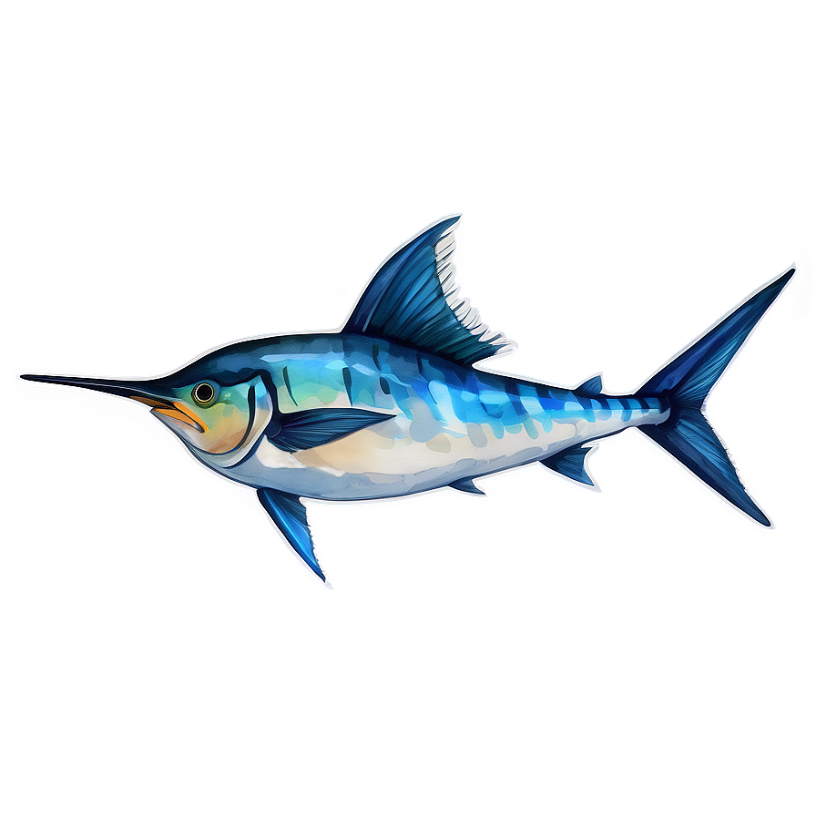 Download Marlin In Watercolor Png Jmy82 | Wallpapers.com