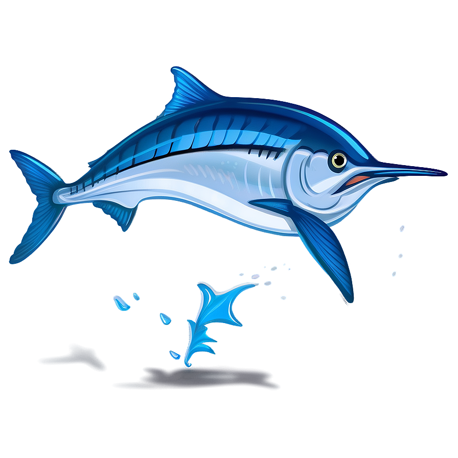 Marlin Jumping Art Png 06242024 PNG