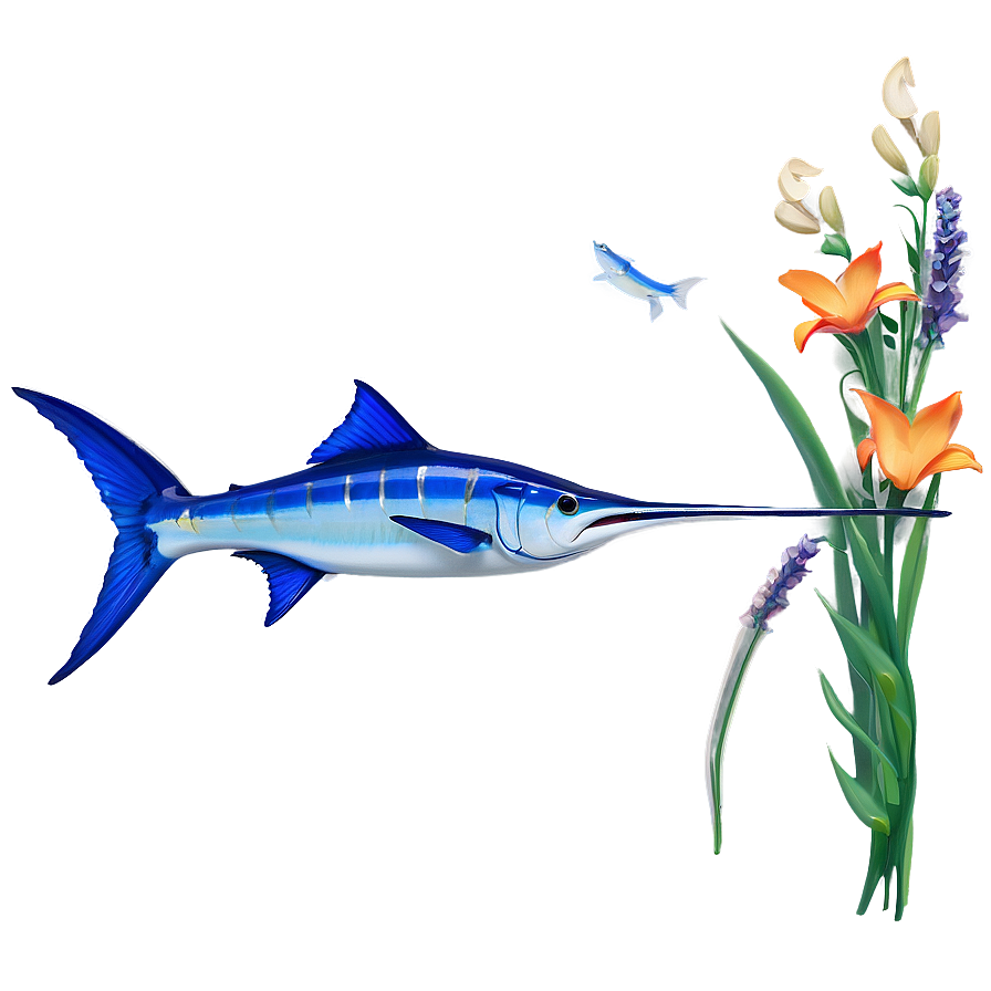 Marlin With Flowers Png 82 PNG