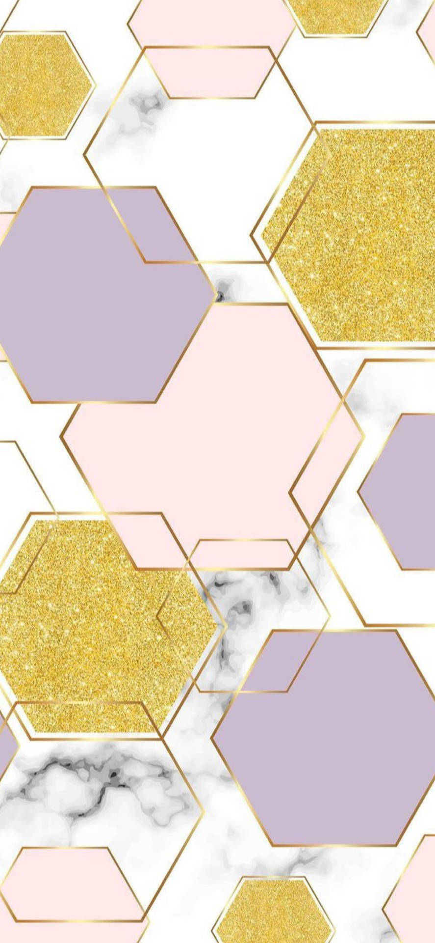 Marmor Pink Hexagon Mønstre Wallpaper