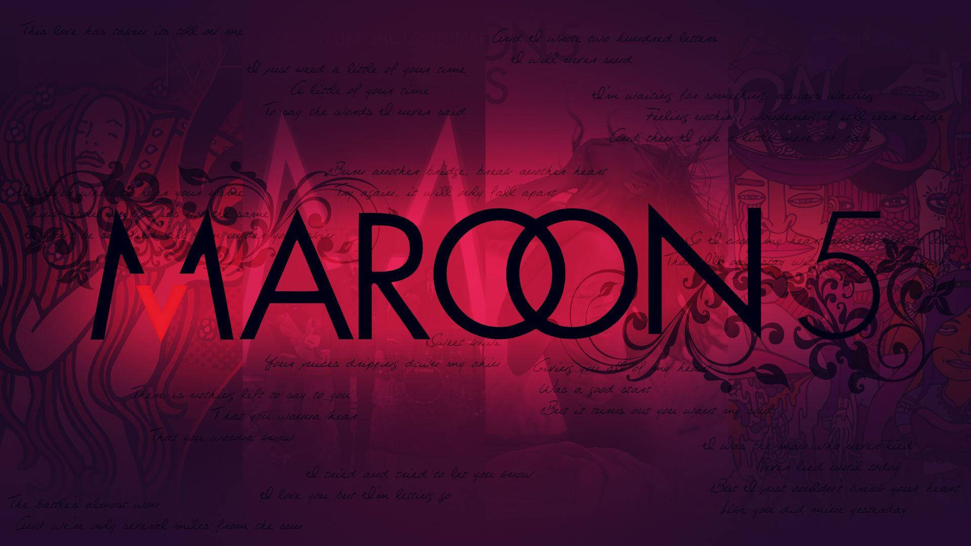 Maroon 5 Red Aesthetic Logo Wallpaper