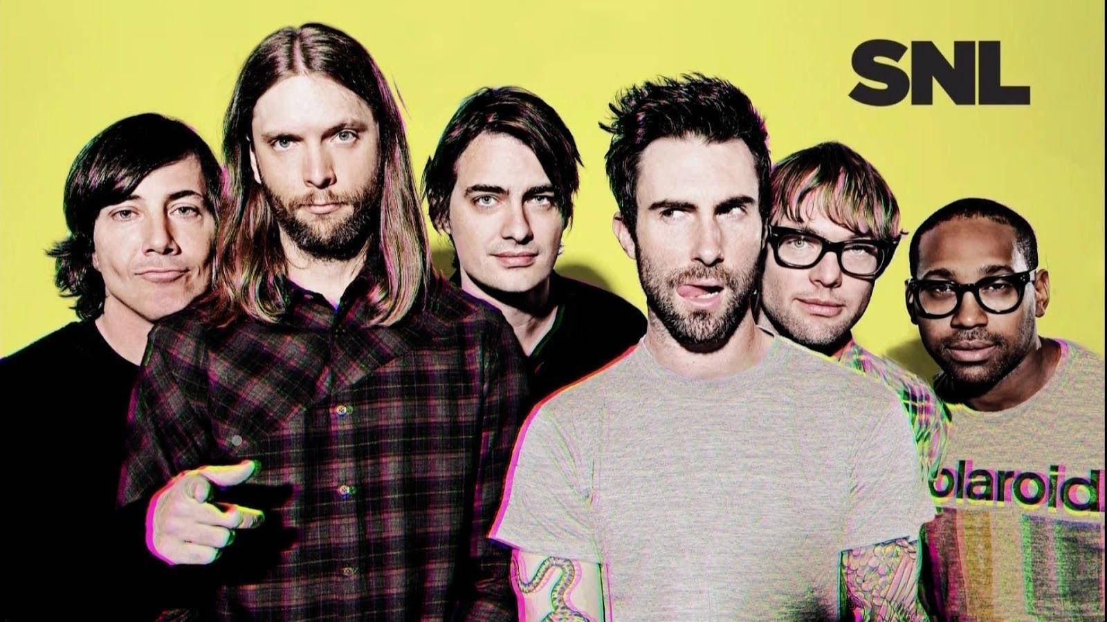 Maroon 5 Snl Yellow Background Wallpaper
