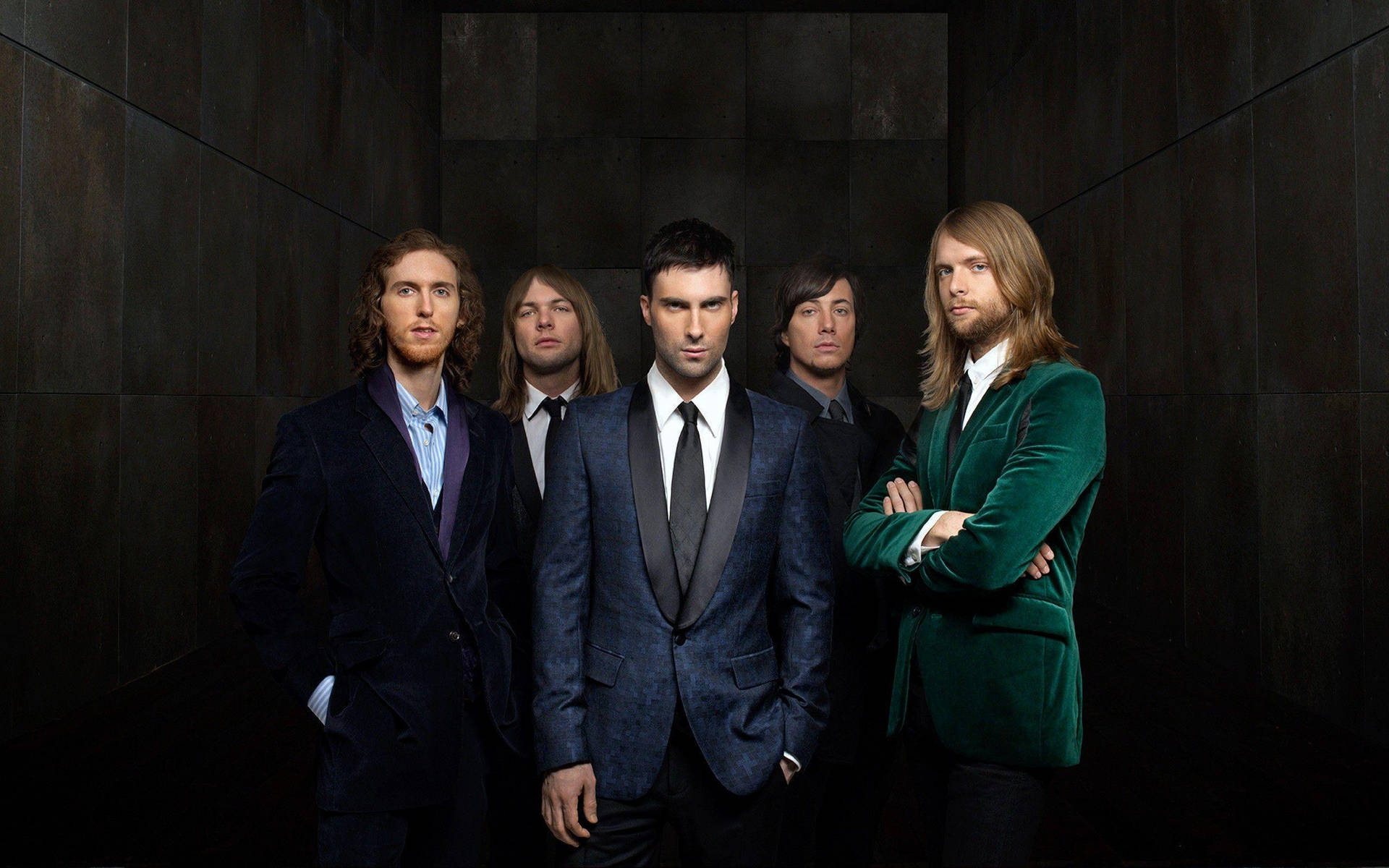 Maroon 5 Suits Black Background