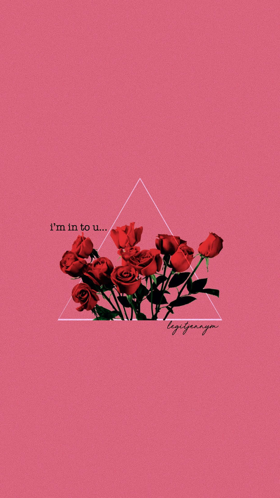 A Pink Background With Roses And A Triangle Wallpaper