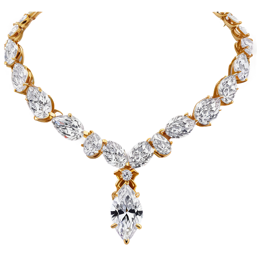 Marquise Diamond Necklace Png 06262024 PNG