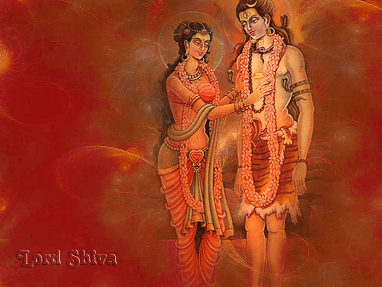 Download Marriage Of Shiva Parvati Painting Wallpaper | Wallpapers.com