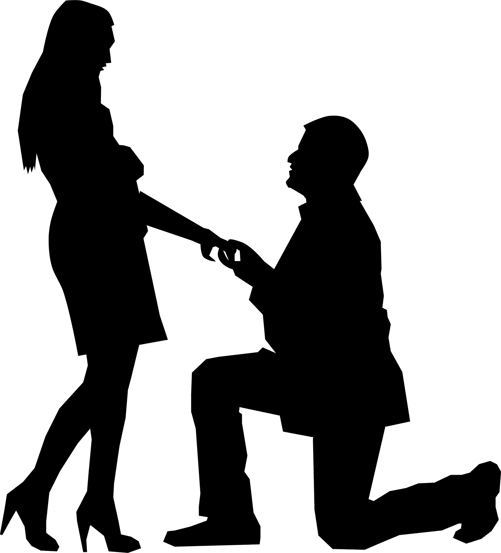 Marriage Proposal Silhouette PNG
