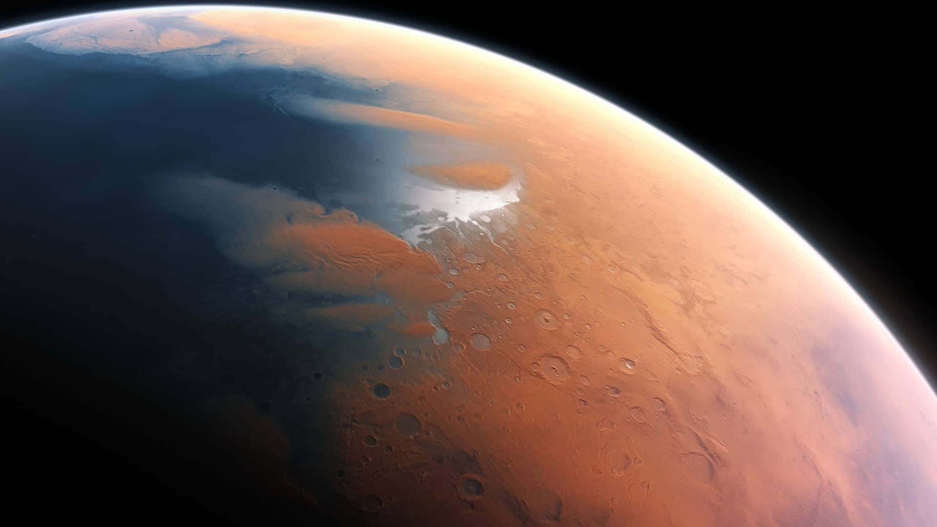 Man ser Mars fra rummet Wallpaper