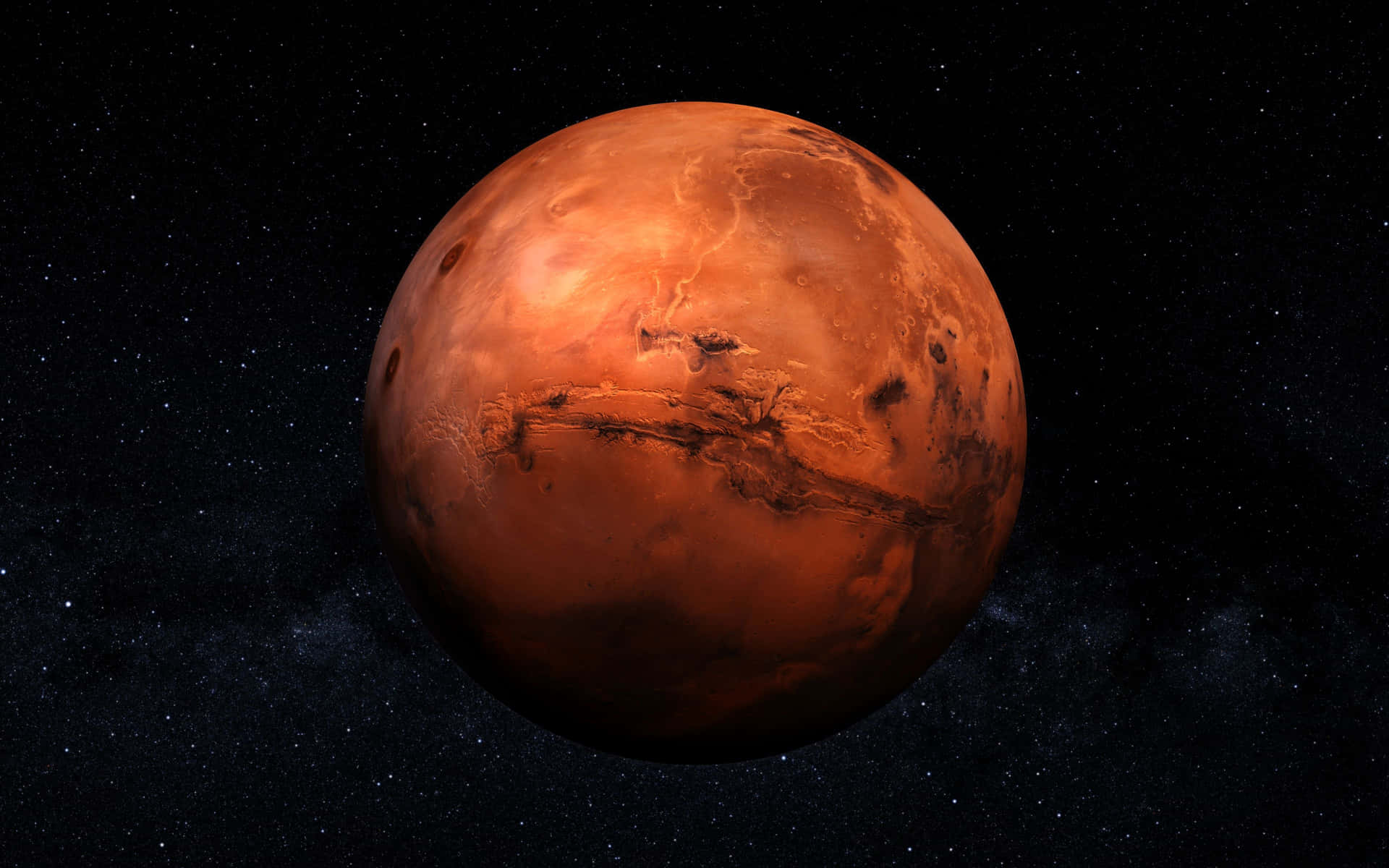 Einlebendiges Bild Von Dem Roten Planeten Mars Wallpaper
