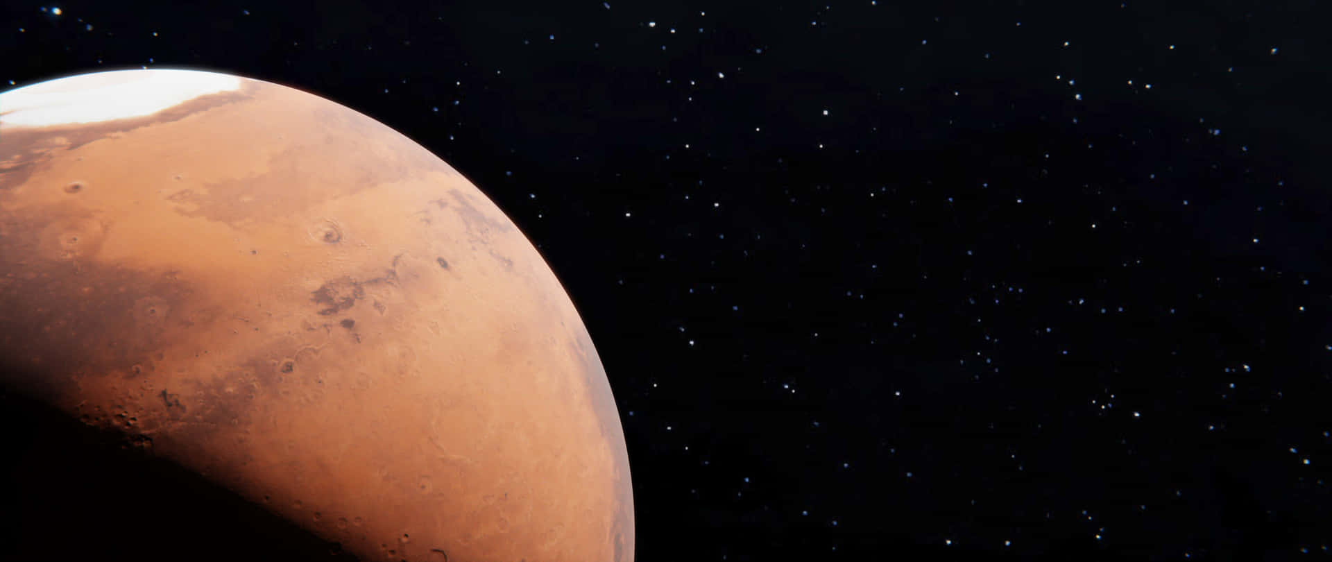 En utrolig udsigt til den øde planet Mars. Wallpaper
