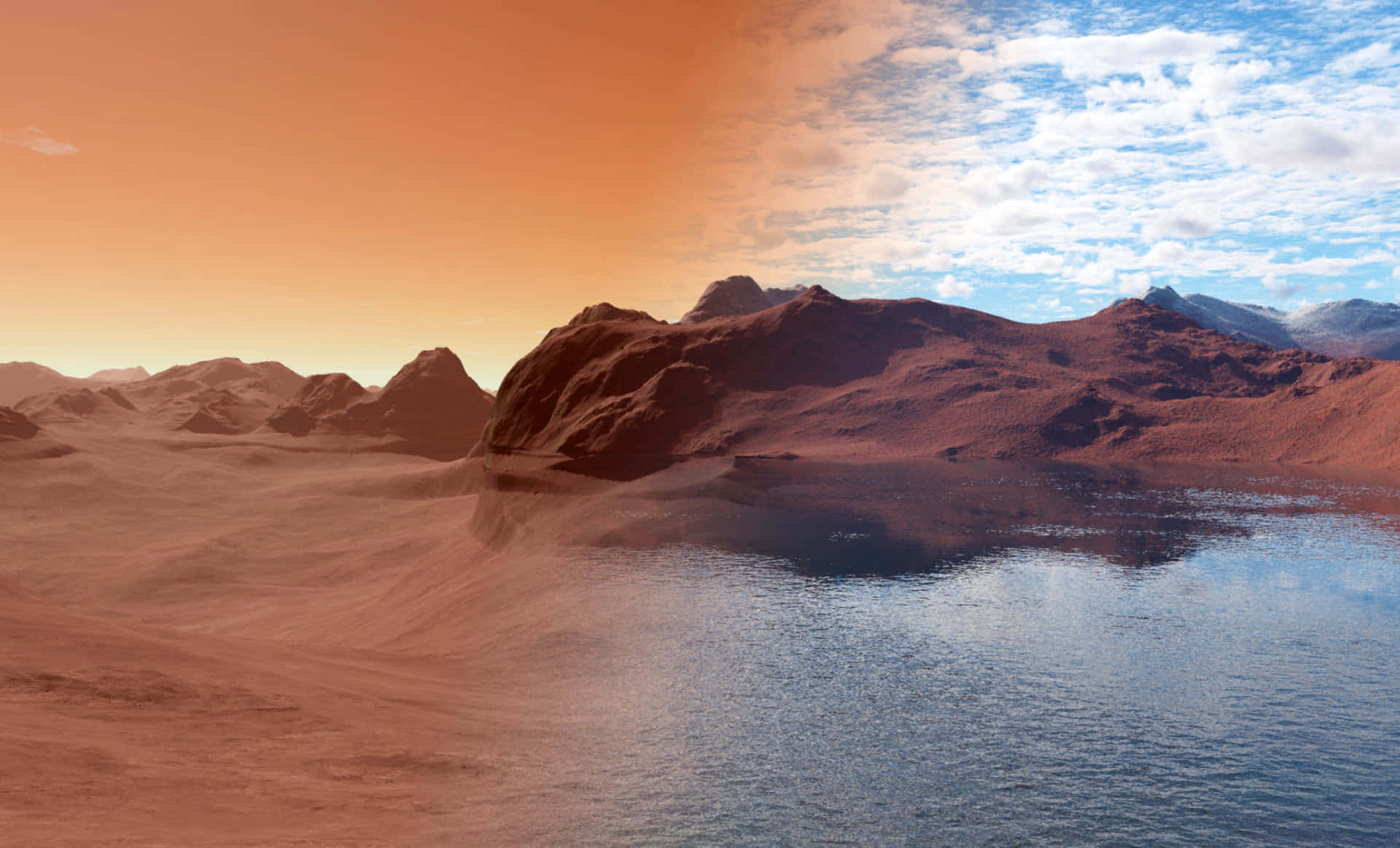 Enöverblick Över Planeten Mars, Den Fjärde Närmaste Planeten Till Solen.