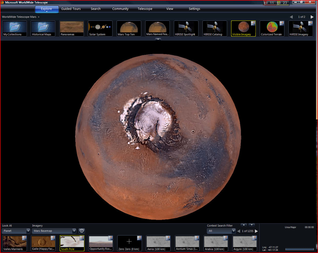 Enimponerende udsigt til den røde planet, Mars.