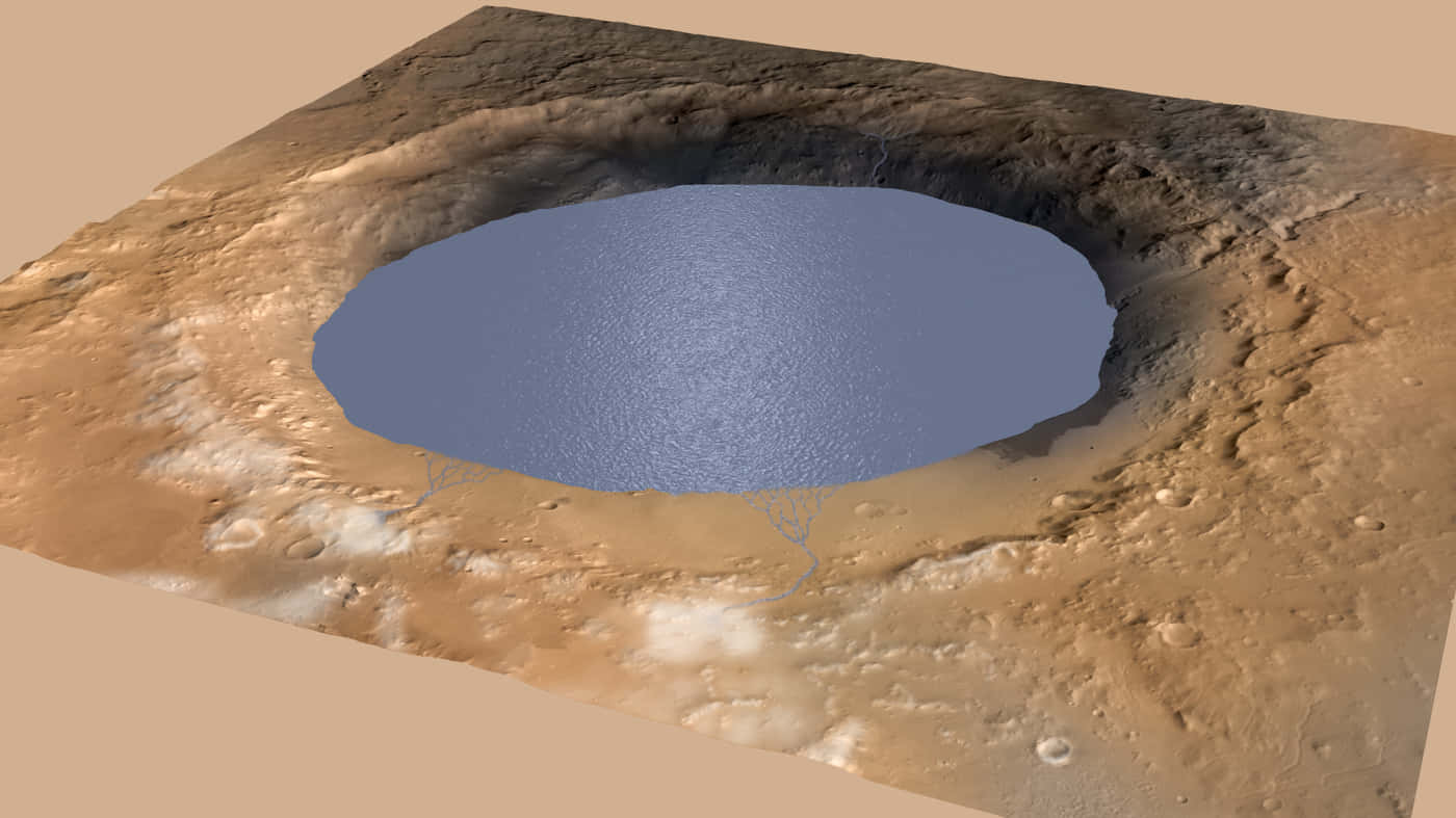 Enimponerande Luftvy Av Planeten Mars.