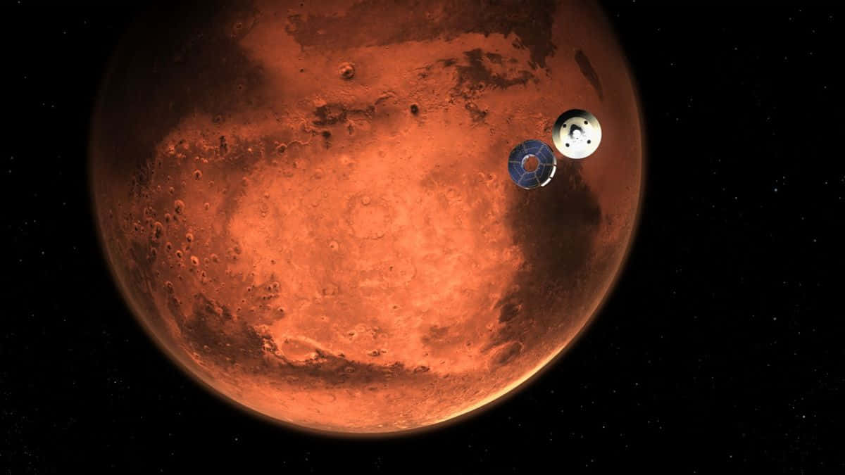 The red planet, Mars, as seen from space