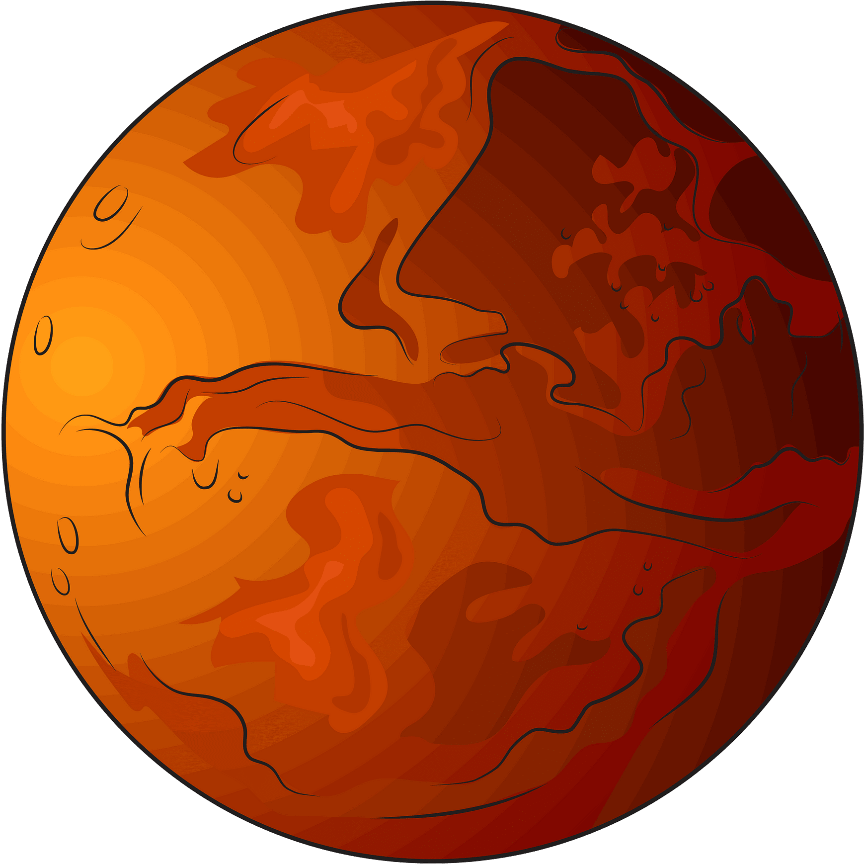 Mars Planet Illustration PNG