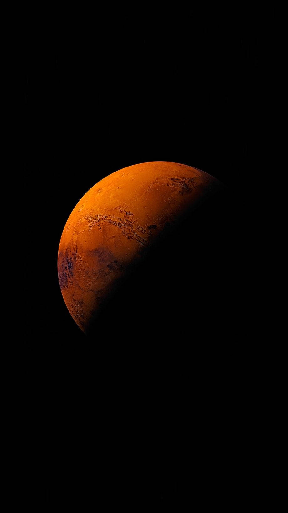 Teléfonocon Fondo De Pantalla Del Planeta Marte En Color Naranja. Fondo de pantalla