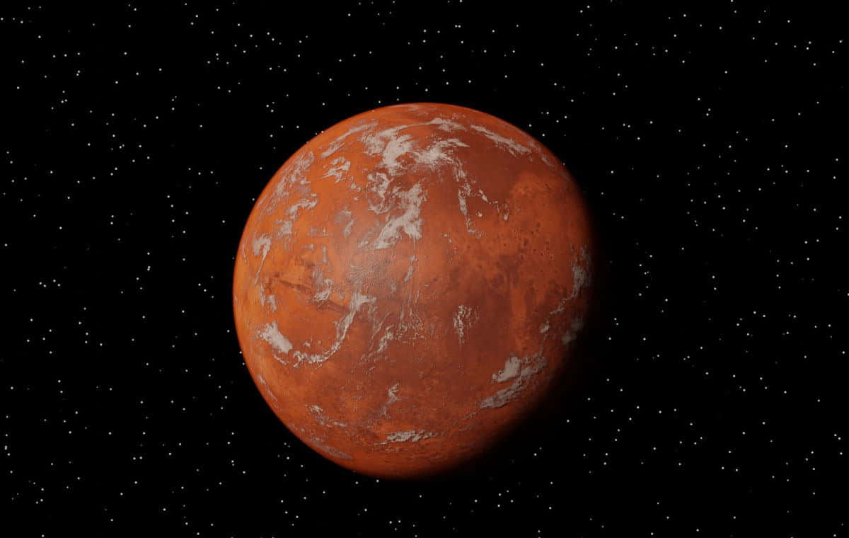 Dramatiskvy Av Den Röda Planeten Mars.