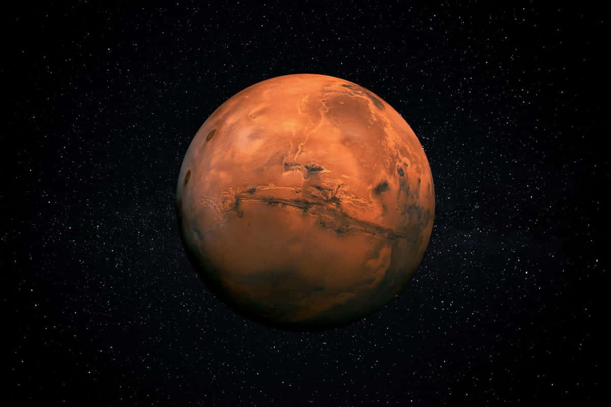 Enbild Av En Hisnande Landskap På Ytan Av Mars
