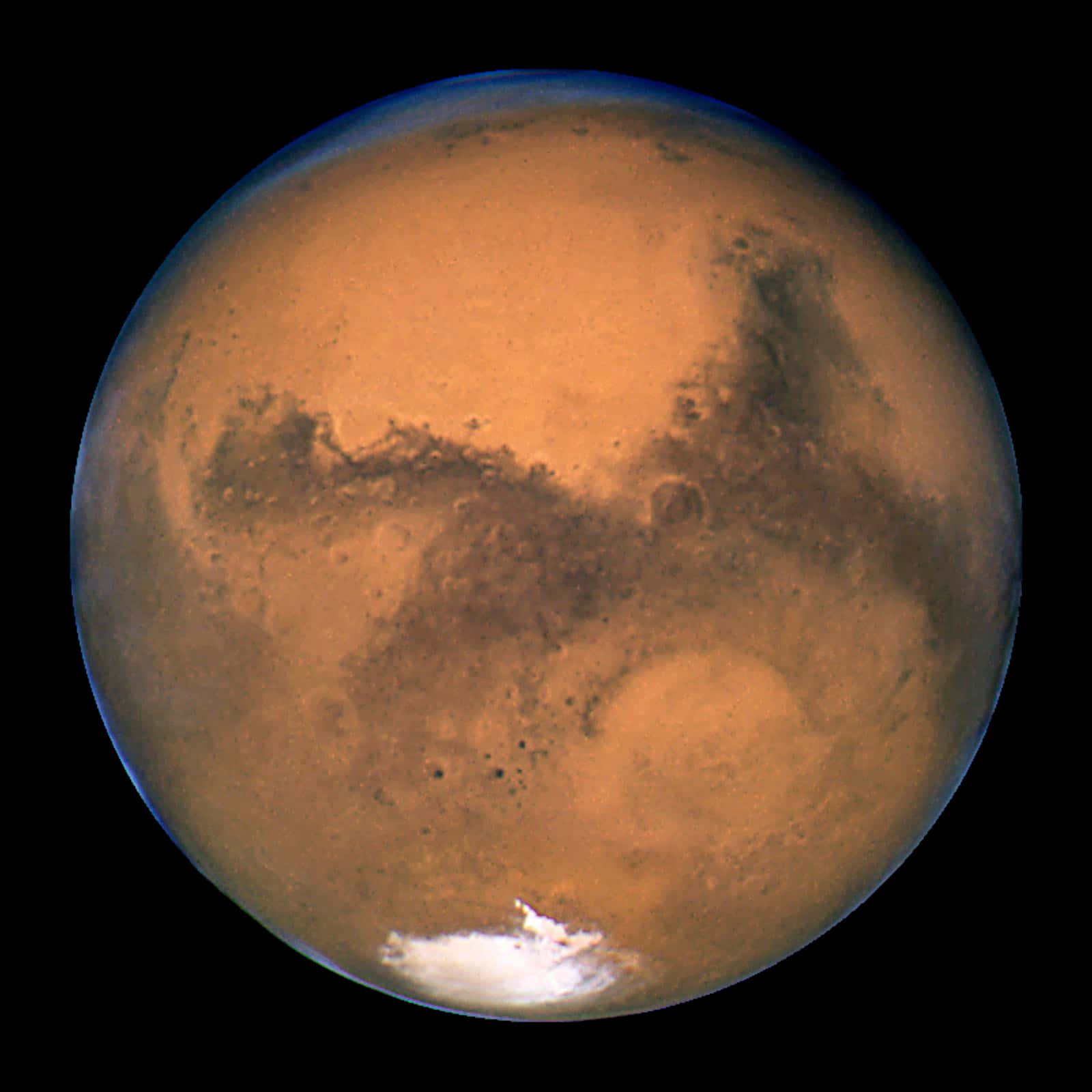 The Red Planet, also known as Mars, shown in all its glory