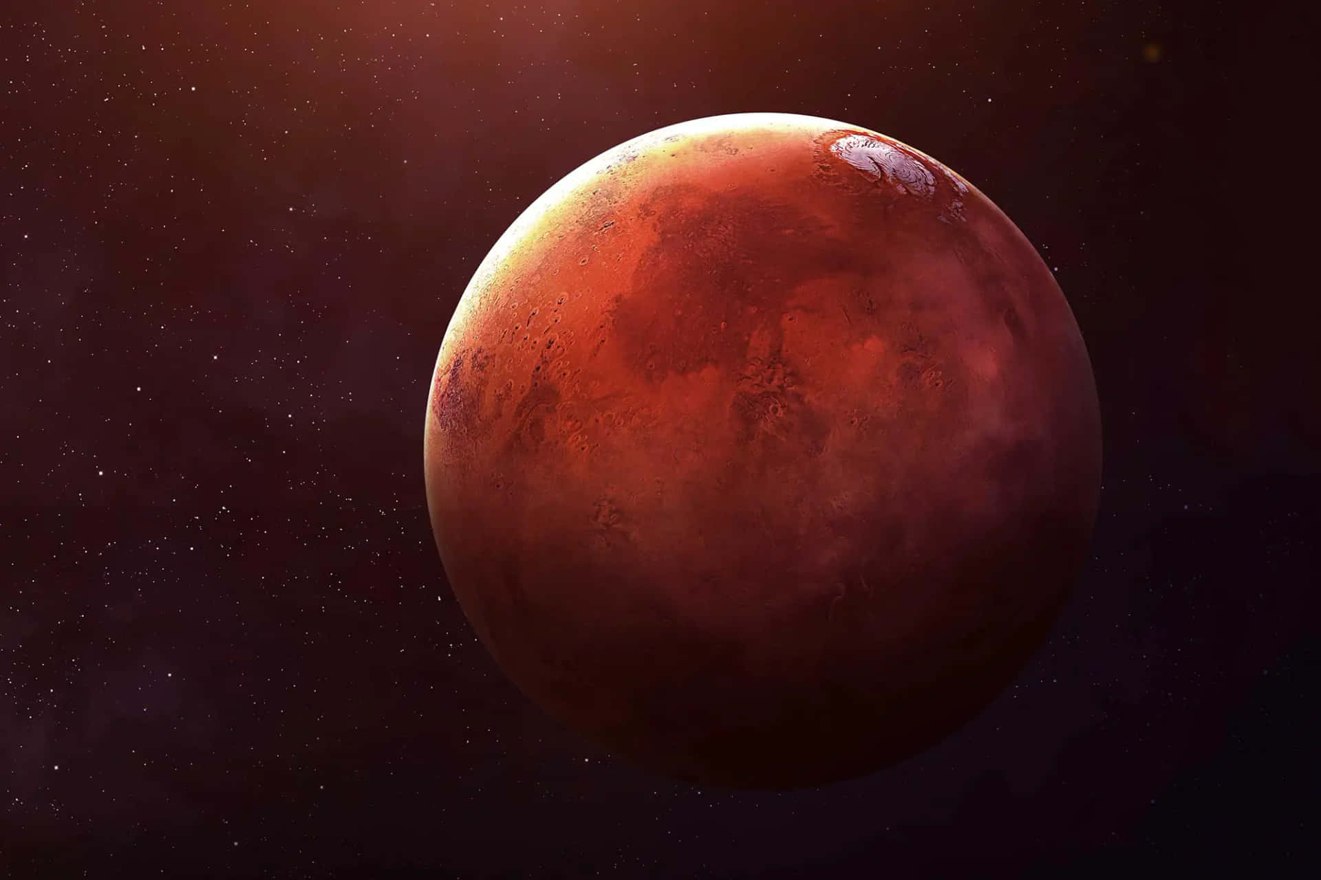 Beundraden Förtrollande Landskapet På Den Röda Planeten, Mars.