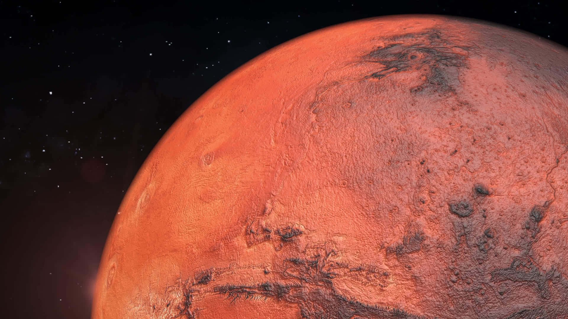 Mars Røde Planet Overflate 4k Bakgrunnsbildet