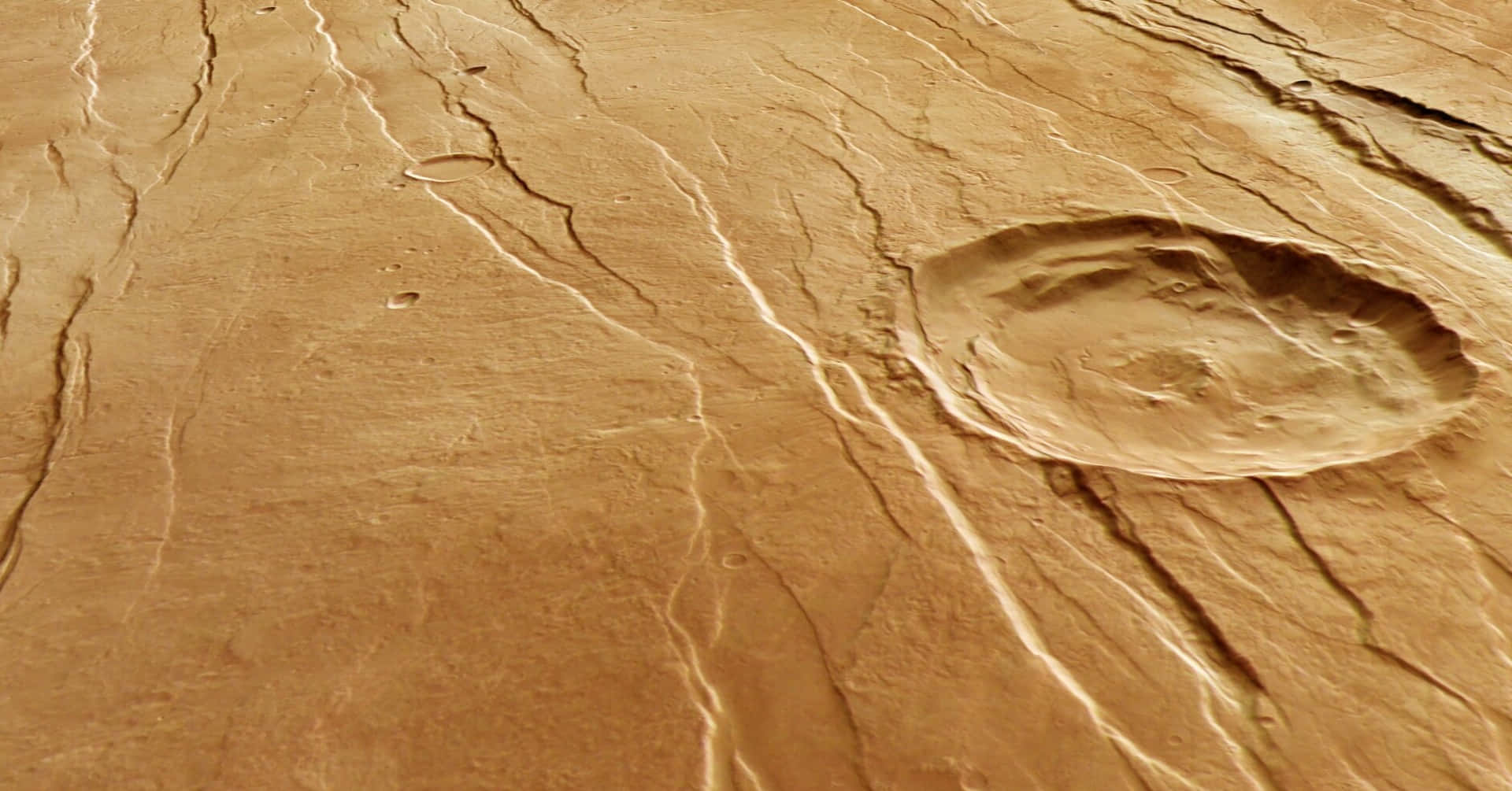 Ilpianeta Rosso Marte, Mostrando Il Suo Paesaggio Unico