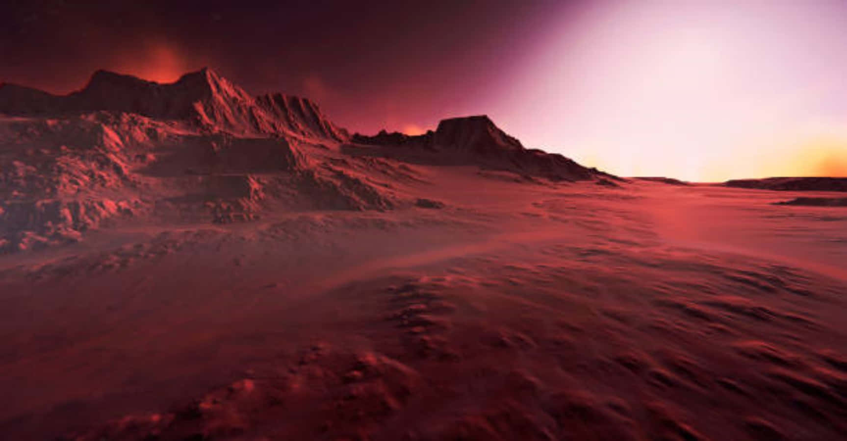 Einzoomenauf Die Felsige Mars-oberfläche.