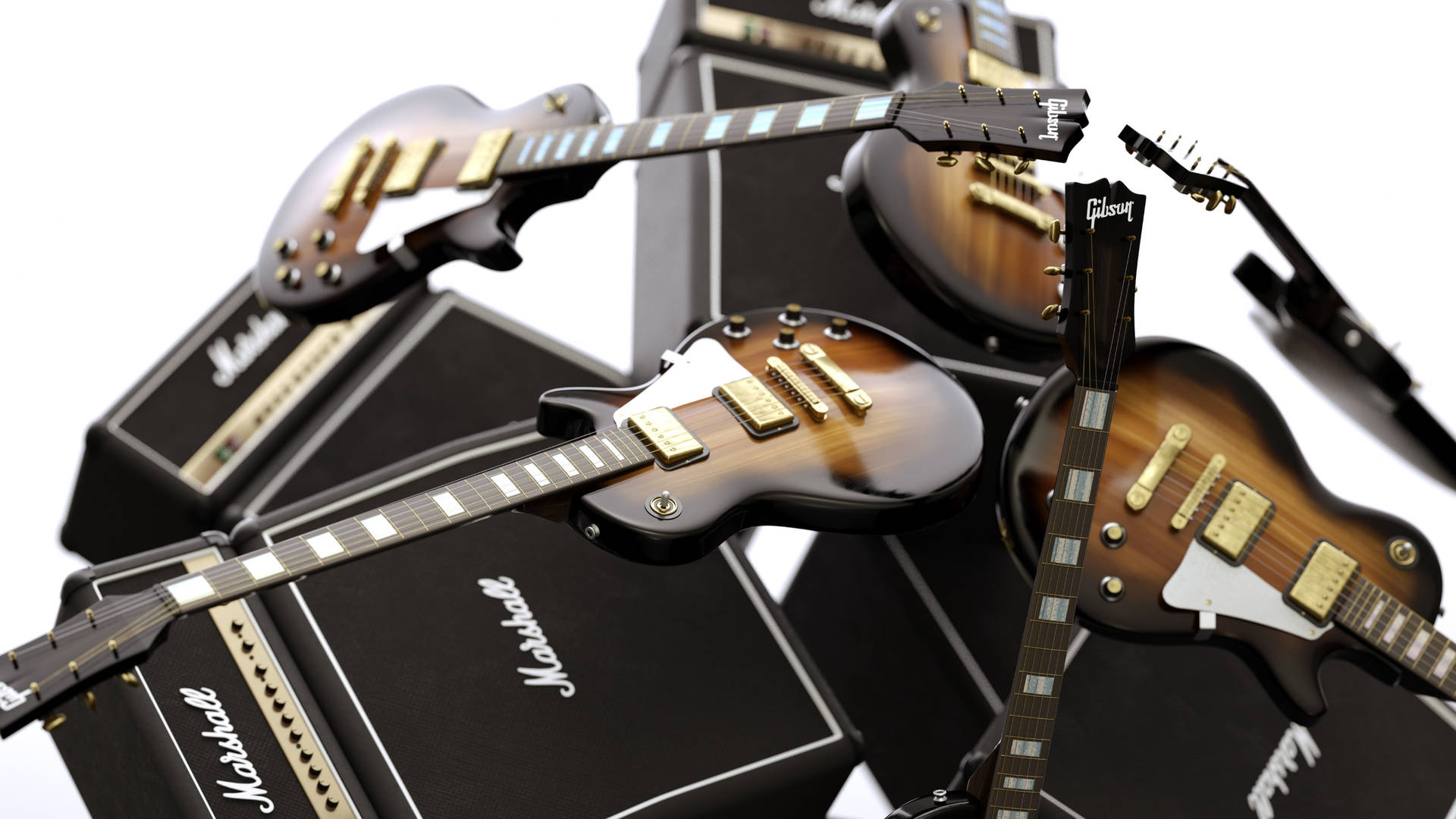 Marshall Amplifiers And Guitars Background