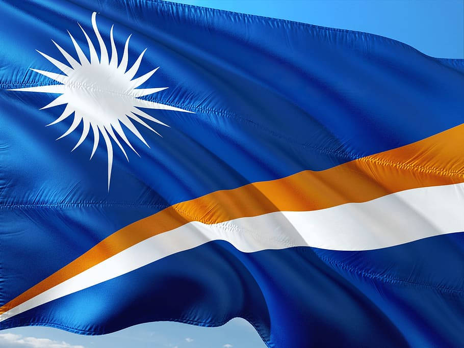 Marshall Islands Flag Close-up Background