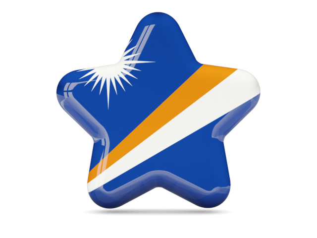 Marshall Islands Flag Star Graphic PNG