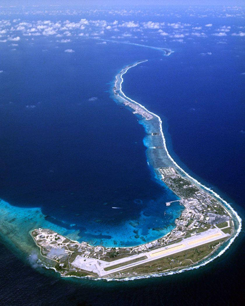 Marshallinselnrundflugaufnahme Des Kwajalein-atolls. Wallpaper