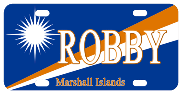 Marshall Islands Personalized License Plate Robby PNG