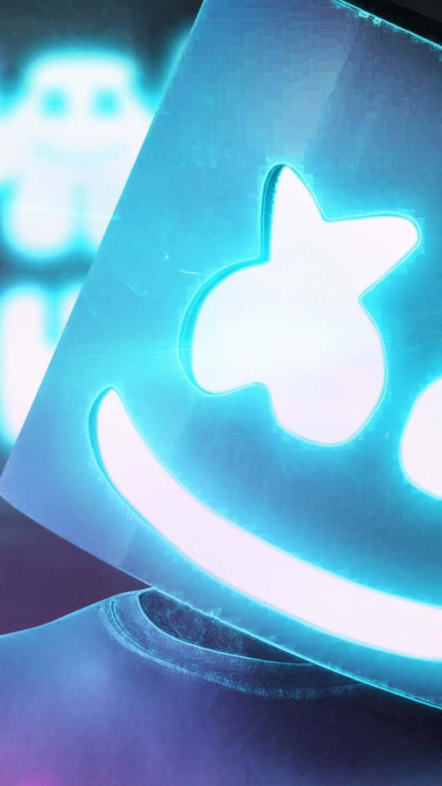The Neon Appeal of Marshmallow on an iPhone Wallpaper