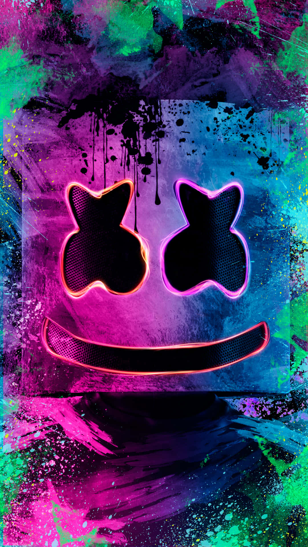 Brighten Up Your Iphone Screen with This Glowing Neon Marshmallo Design Wallpaper